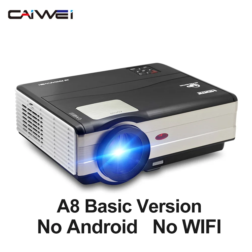 A8Basic version A8 светодиодный Смарт Android WiFi проектор домашний кинотеатр Bluetooth Proyector Miracast Airplay Full HD видео мобильный проектор смартфон ТВ - Цвет: A8Basic version