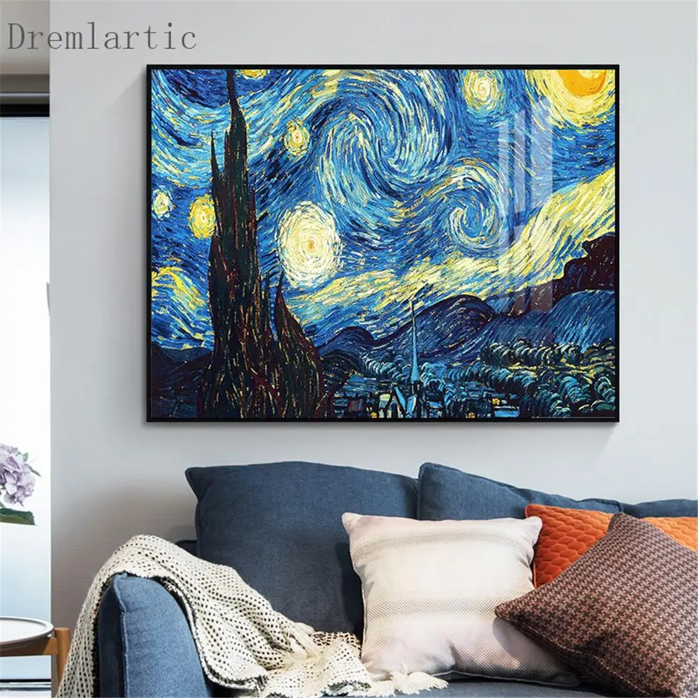 

Doctor Who Van Gogh@q Canvas Poster Silk Fabric Modern Style Prints Party House Decor Room#20-1005-22