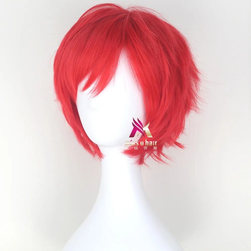 Re:Life in a Different World from Zero Reinhard van Astrea Cosplay Wigs 30cm Red Synthetic Hair Perucas Wig +wig cap | Тематическая