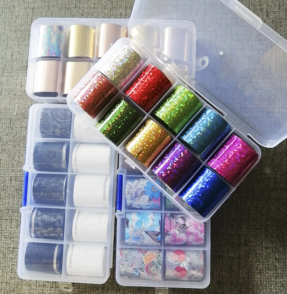 Голографическая фольга для ногтей 10 рулонов|Стикеры и наклейки| |