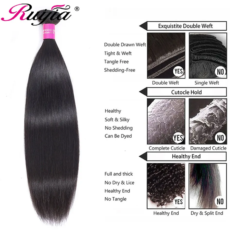 Peruvian Hair Straight Bundles Remy Human Tissage Cheveux Humain 4 Natural Color Bundle Deals | Шиньоны и парики