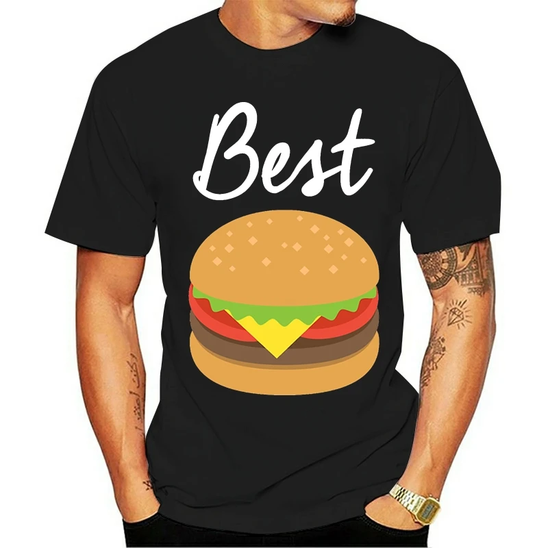 

Men's Friends Best Hamburger Tshirt Matching BFF Shirt T Shirt Print Short Sleeve O-Neck Leisure Gift Breathable Size M-5XL