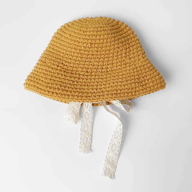 Кружевная шапка для мамы и дочки вязаная Панама детская зимняя девочек