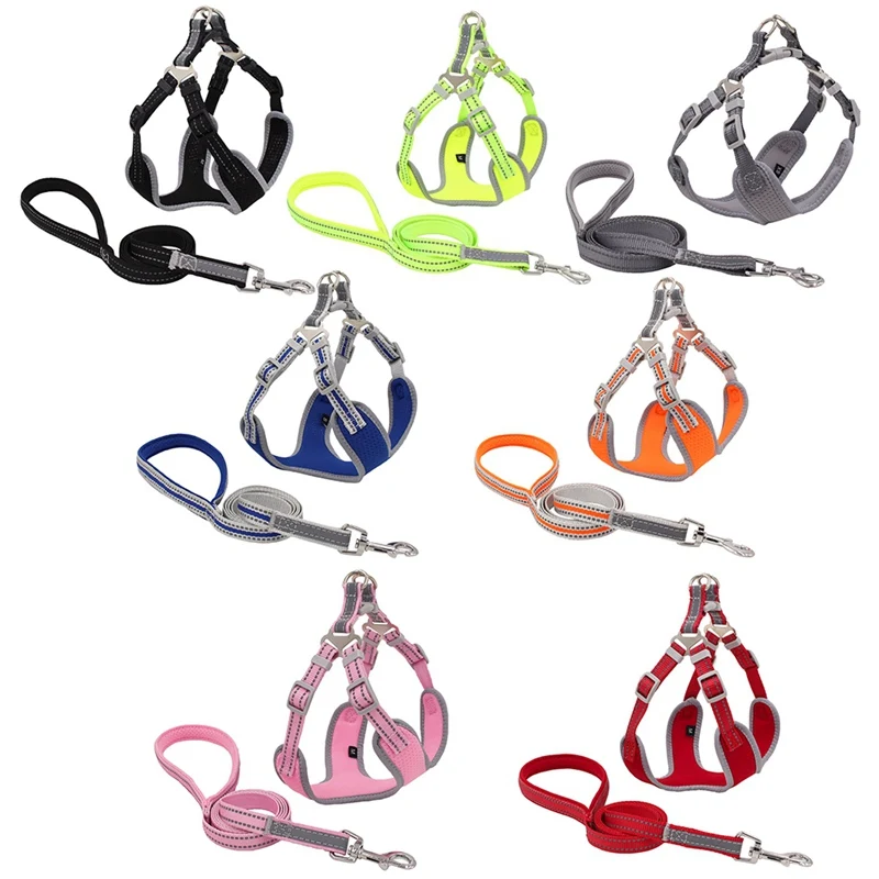 7 цветов регулируемая шлейка для питомцев и поводок набор собачий холщовый