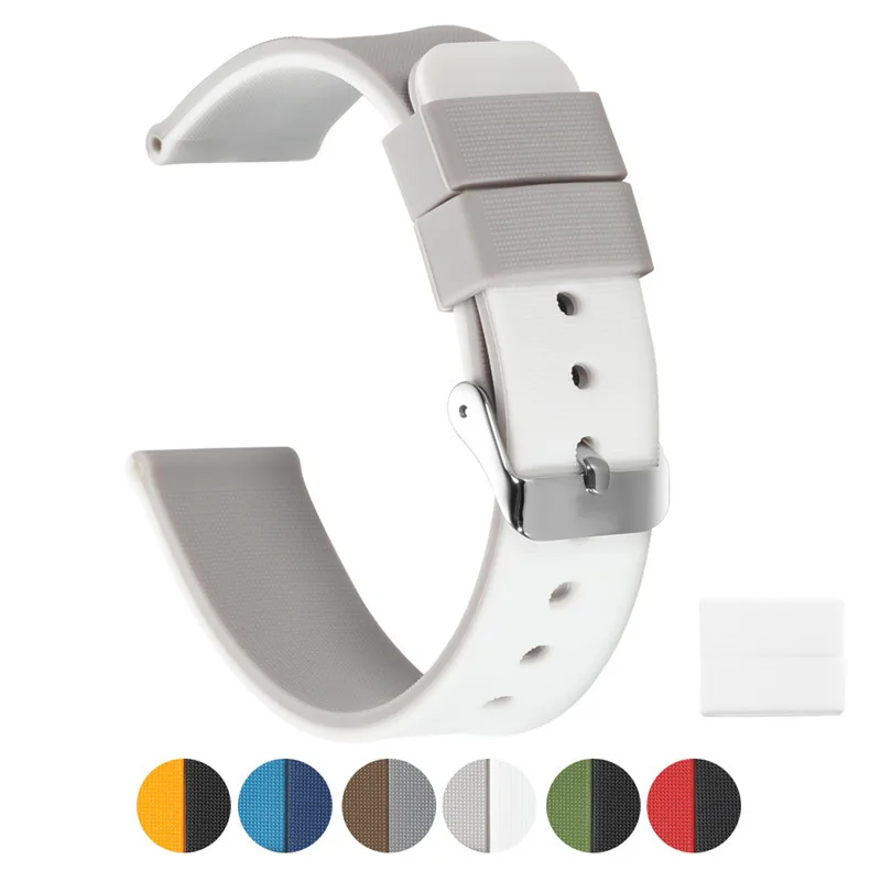 White - Light Grey Ремешок iStrap gear S3 Frontier для samsung Galaxy watch 46 мм 42 мм ремешок 22 мм 20 мм силиконовый ремешок для часов браслет huawei watch GT - Цвет ремешка: White - Light Grey