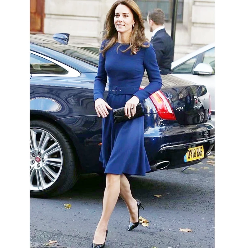 Платье принцессы Кейт Мидлтон 2021 высококачественное женское платье с длинным