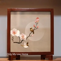 bubinga frame accessories with chinese silk embroidery crafts home decoration office decor table ornaments christmas gift