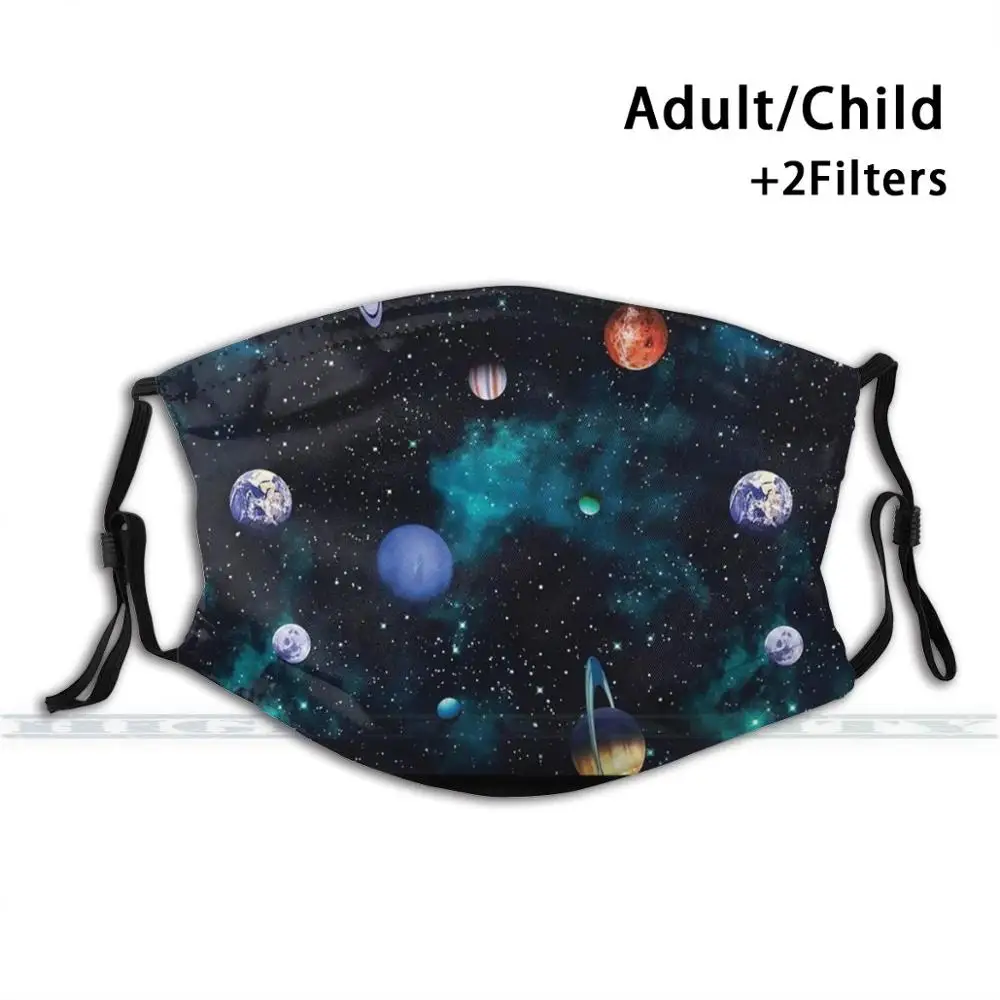 

Stars , Planets & Galaxies Custom Design For Adult Kids Anti Dust Filter Diy Cute Print Washable Mask Face Masks