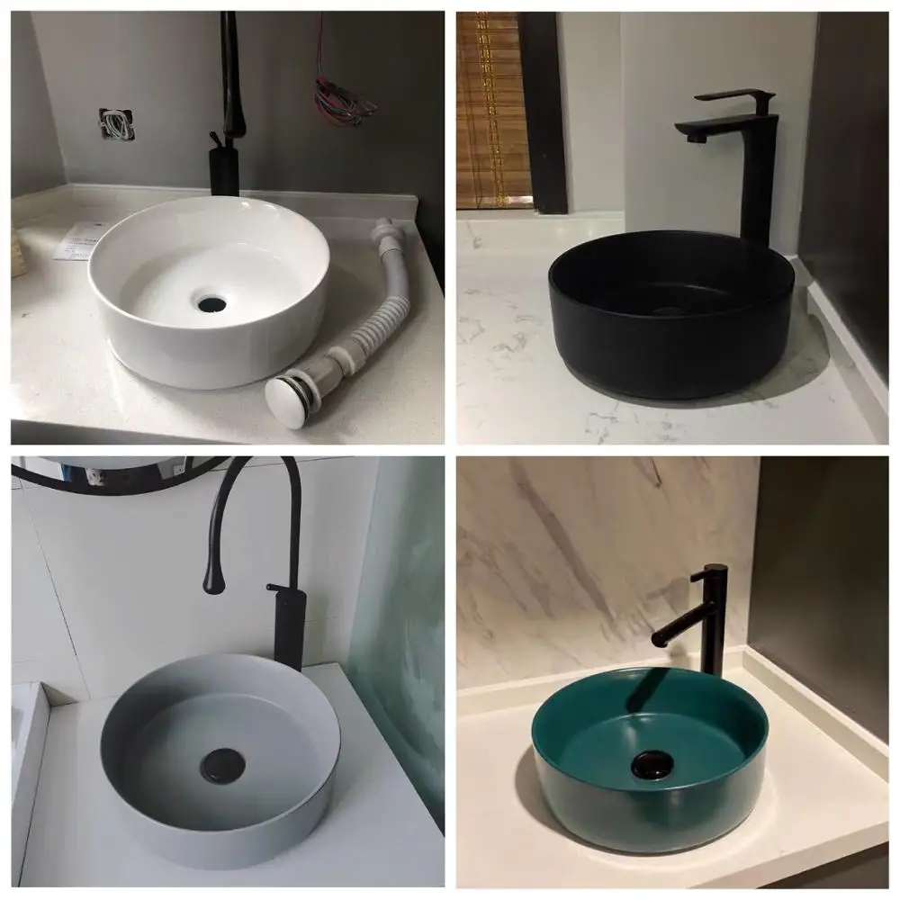 Миниатюрная Скандинавская раковина 14 дюймов умывальник над стойкой цветная