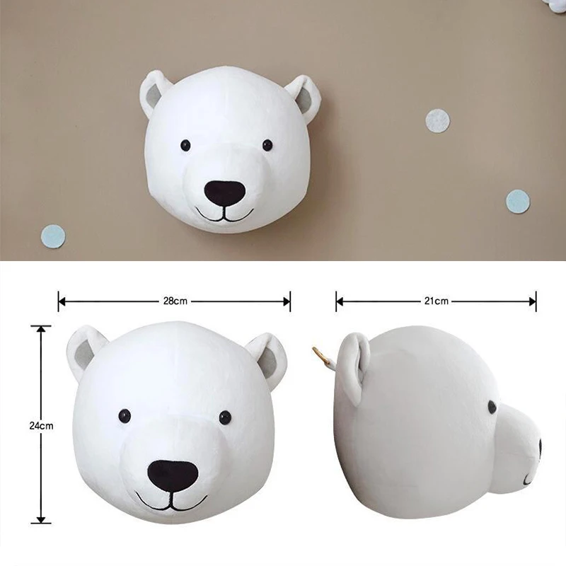 

Baby Girl Room Decor Nordic Plush Toy Dinosaur Unicorn Animal Head Wall Decoration Painting Pendant Modern Minimalist Home Decor