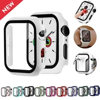 glasscase for apple watch serie 6 5 4 3 se 44mm 40mm iwatch case 42mm 38mm bumper screen protectorcover apple watch accessorie