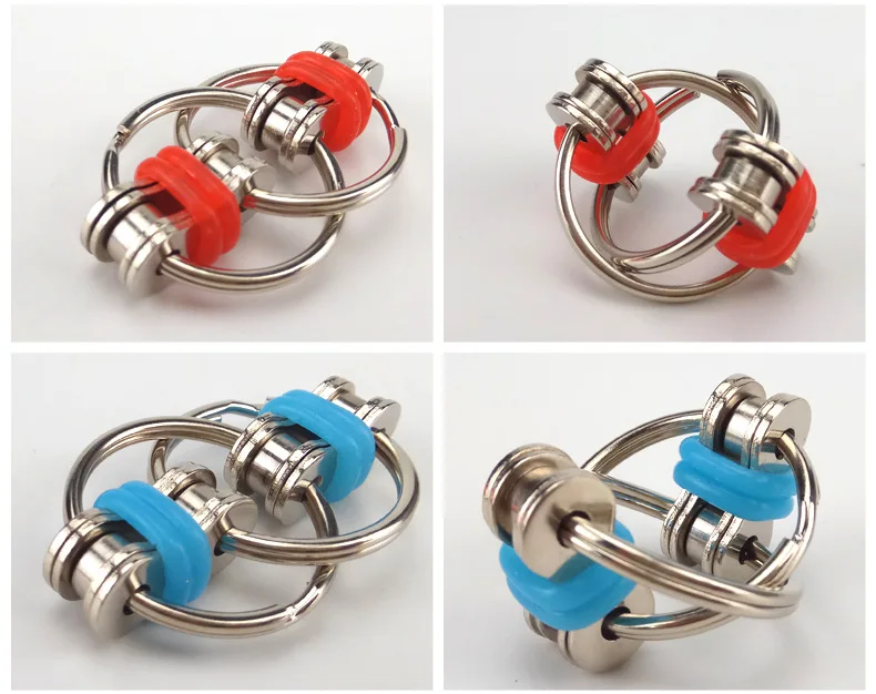 

New Metal Puzzle Chain Fidget Toy For Autism Chain Fidget Toy Stress Relieve ADHD Top Puzzles Hand Spinner Key Ring Sensory Toys