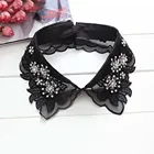 Женская имитация воротника жемчужная белая черная Модная рубашка кружевная вышивка свитер элегантный имитационный воротник имитация декольте платье украшение