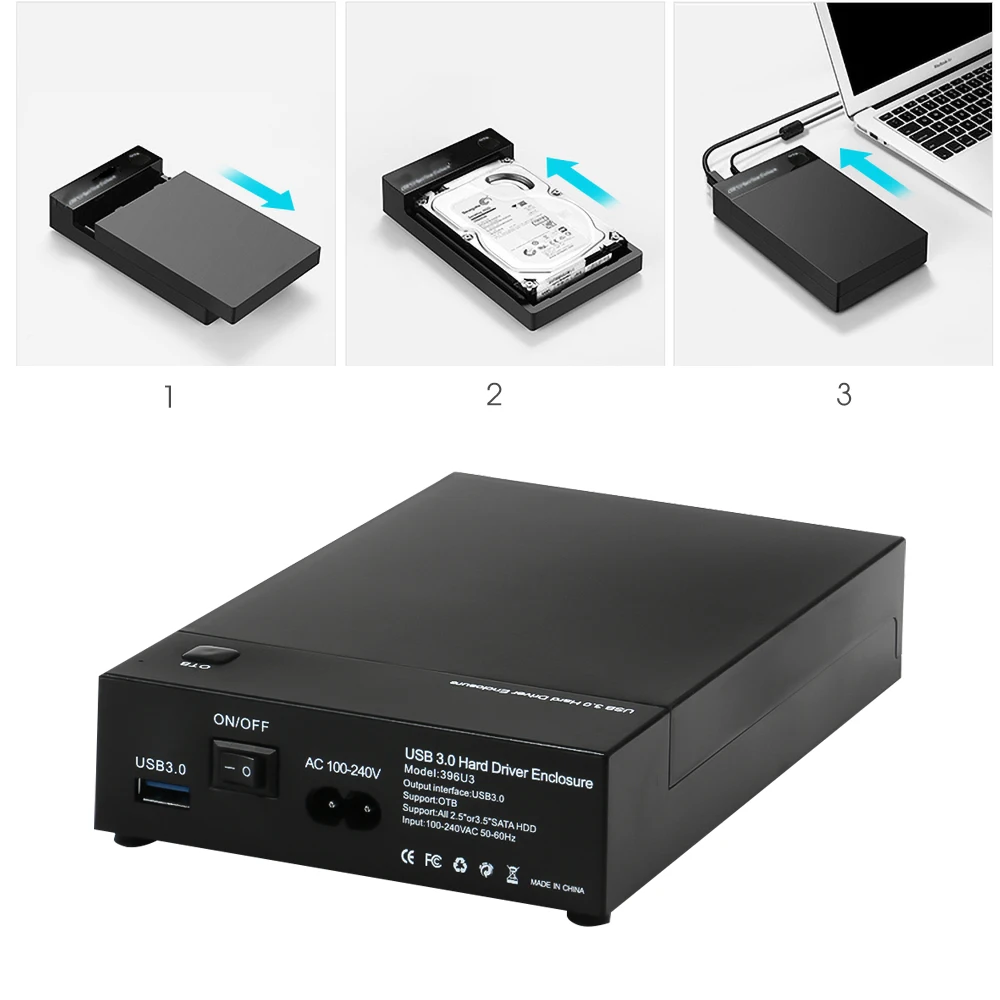USB 3 0 2 5 &quot3 5&quot SSD HDD диск чехол SATA жесткий внешний корпус Поддержка UASP 8 ТБ