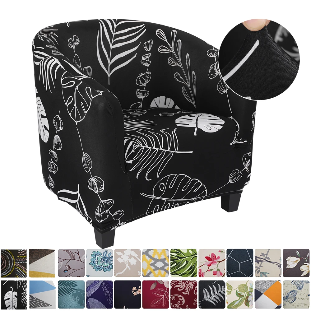 

Printed Elastic Tub Sofa Cover Living Room Stretch Sofa Slipcover Protector Single Seat Couch For Hotel Banquet Armchair Cover