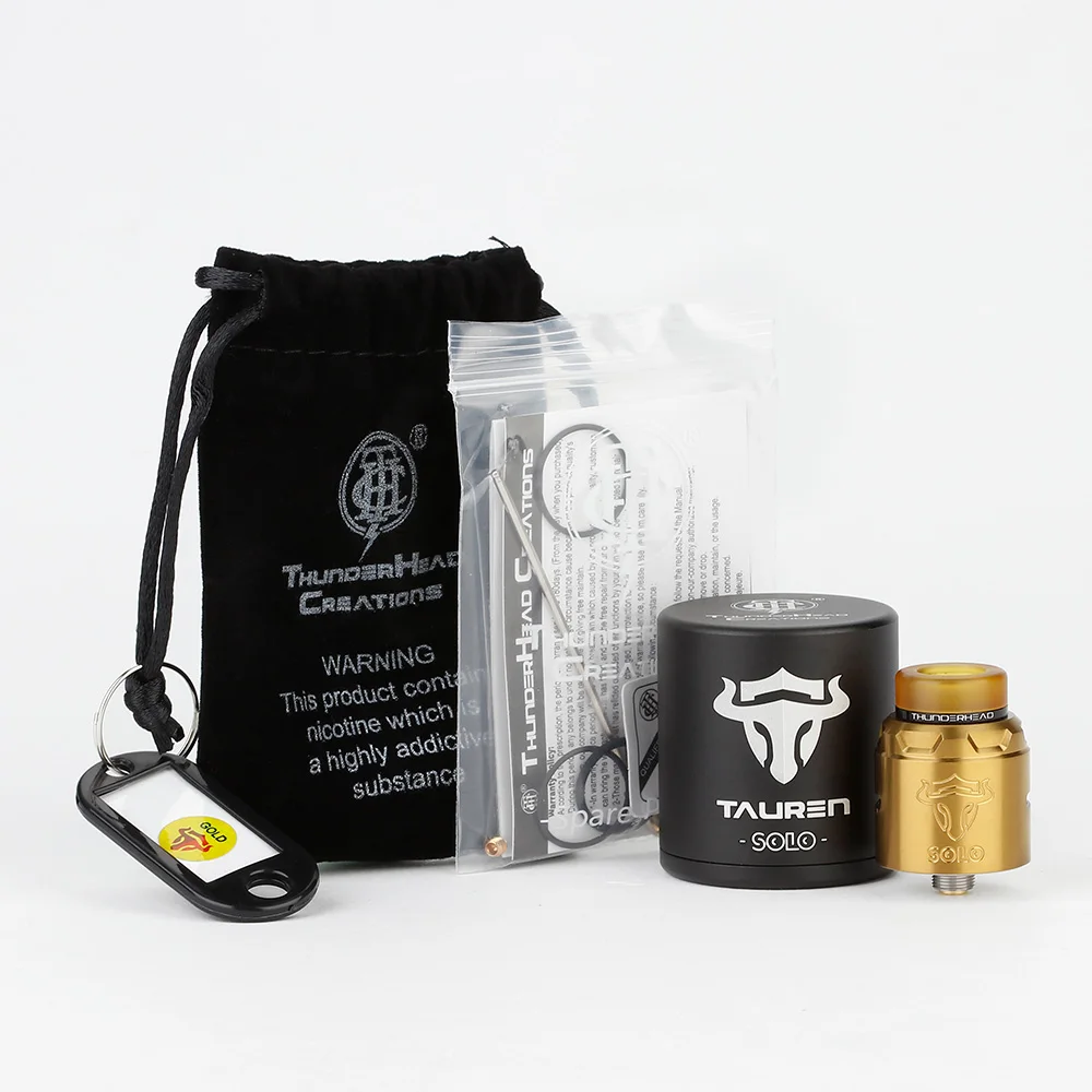 Оригинальный RDA THC Tauren Solo емкость 2 мл 24 мм с одной катушкой и 31-micro воздушными
