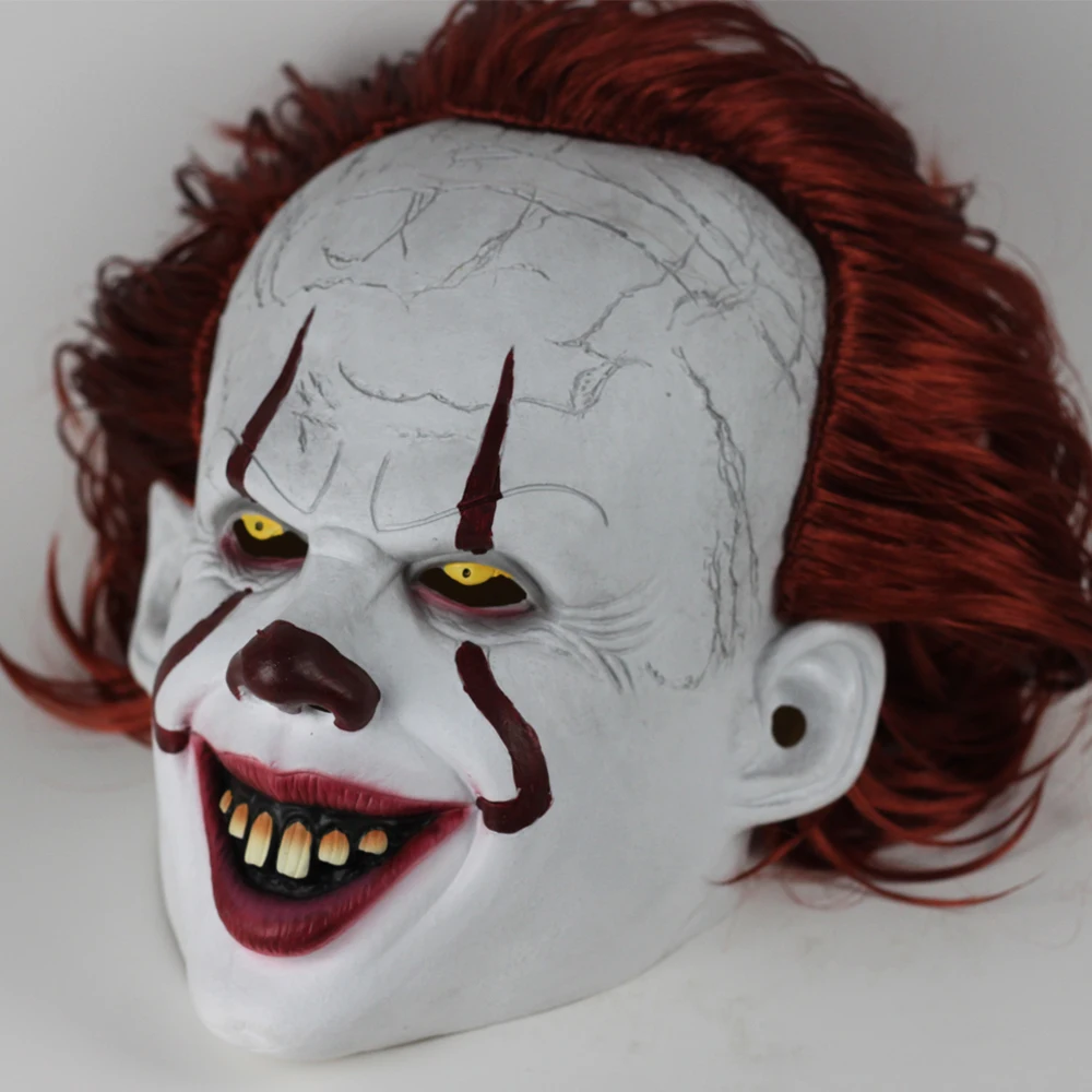 Джокер маска пеннивайза Stephen King It Chapter Two 2 ужас, Костюмированная вечеринка латексные маски шлем клоун Хэллоуин вечерние костюм, реквизит