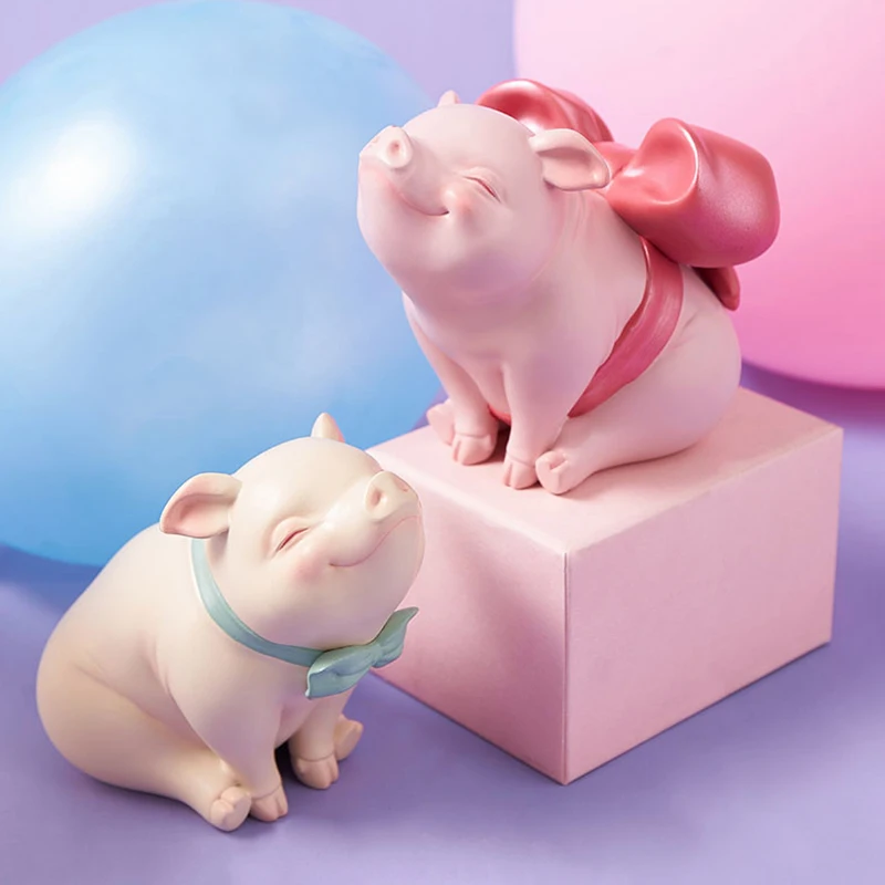 

Nordic Animal Ornaments Cute Piggy Storage Decoration Resin Figurines Desk Decorations Home Decoration Accessories Modern