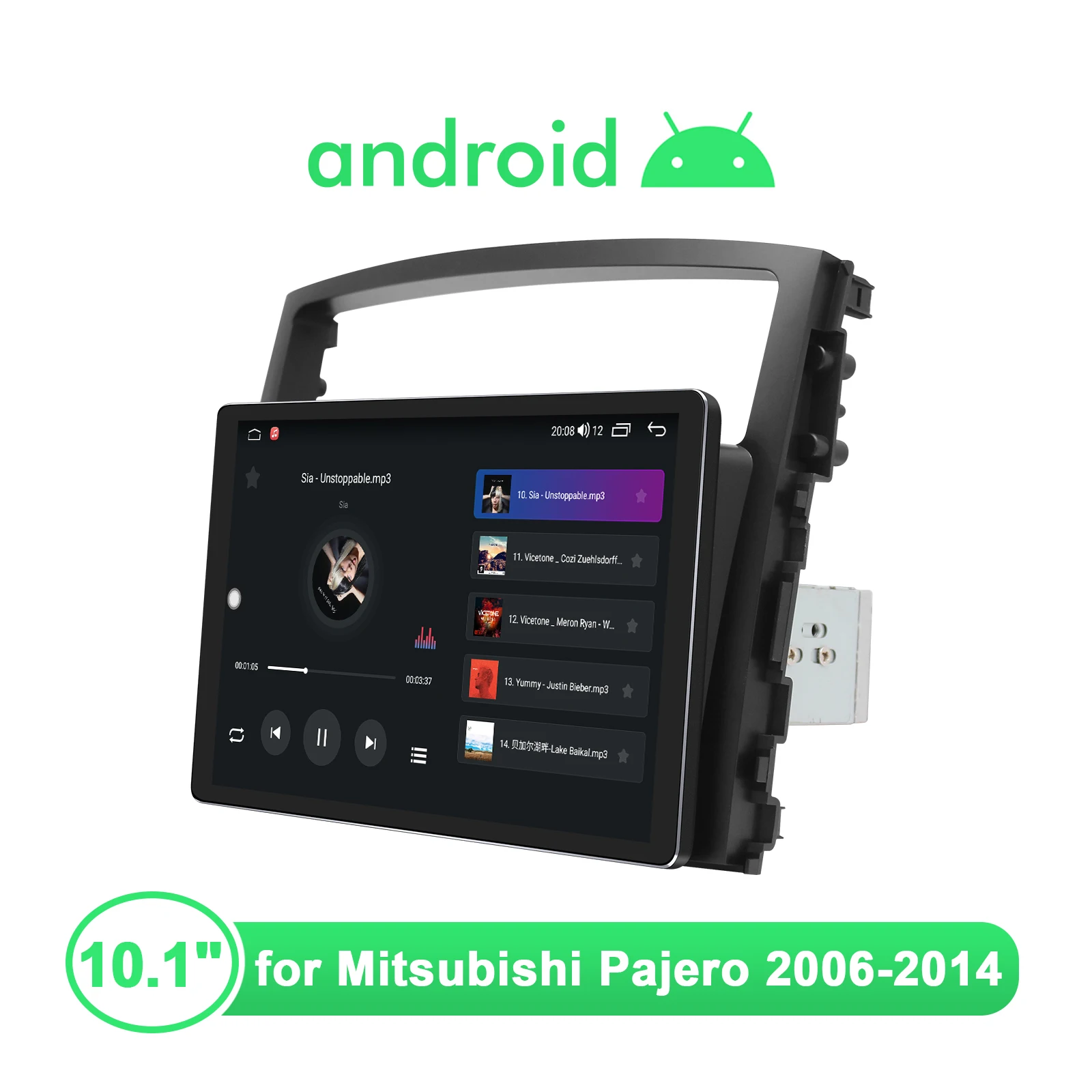 저렴한 JOYING 10.1 인치 1280*800 터치 스크린 자동차 라디오 스테레오 헤드 유닛 무선 빠른 부팅 안드로이드 자동 미쓰비시 Pajero 2006-2014