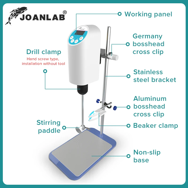 

JOANLAB 110V To 220V Laboratory Stirrer Electric Stirrer Digital Display Lab Mixer Lab Equipment Max Stirring OSC-20L