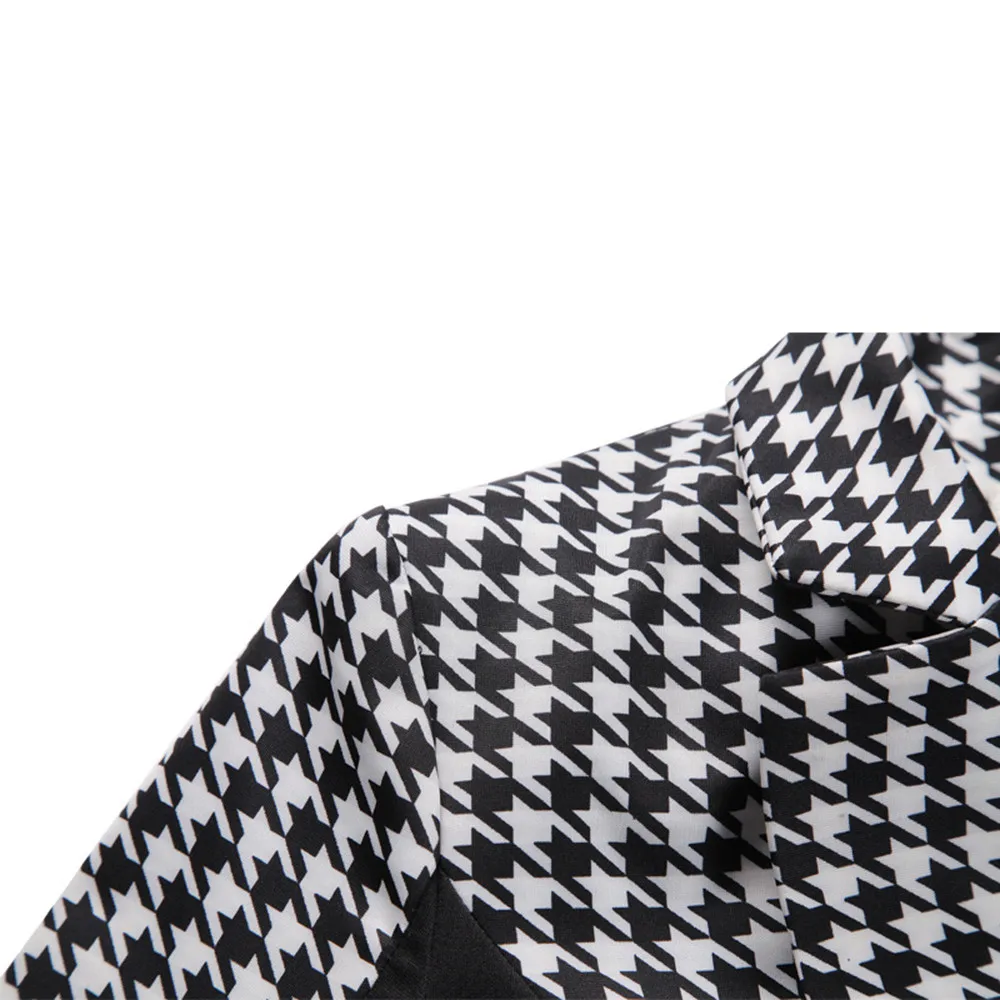 Женский костюм в клетку SAGACE Черный Повседневный облегающий с длинными рукавами