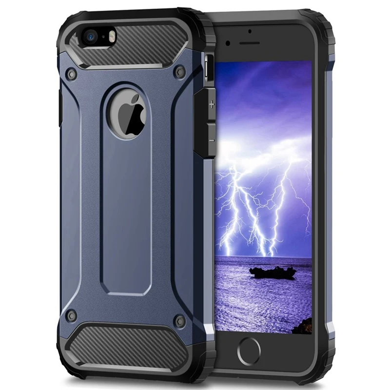 Navy Прочный защитный чехол для iPhone 11 Pro Max 5S 5 Se 5C 6 6S 7 7G 8 Plus X XR XS Max чехол сверхпрочный противоударный чехол - Цвет: Navy