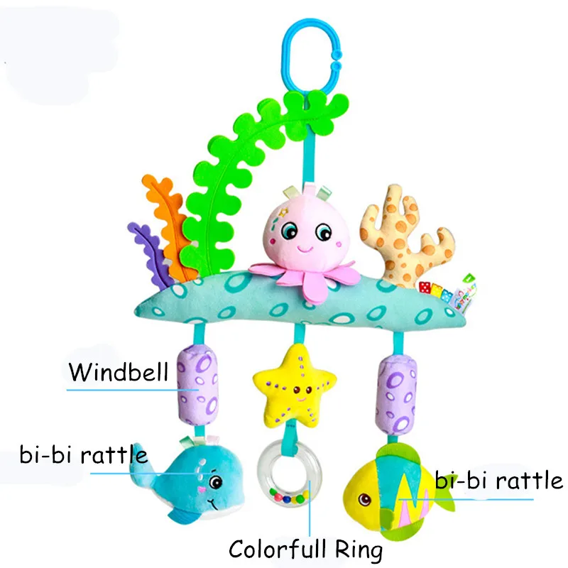 Симпатичные Детские игрушки для новорожденных подвесные игрушки для кровати грызунки-погремушки для детей плюшевый мобильный на кровать м... от AliExpress WW