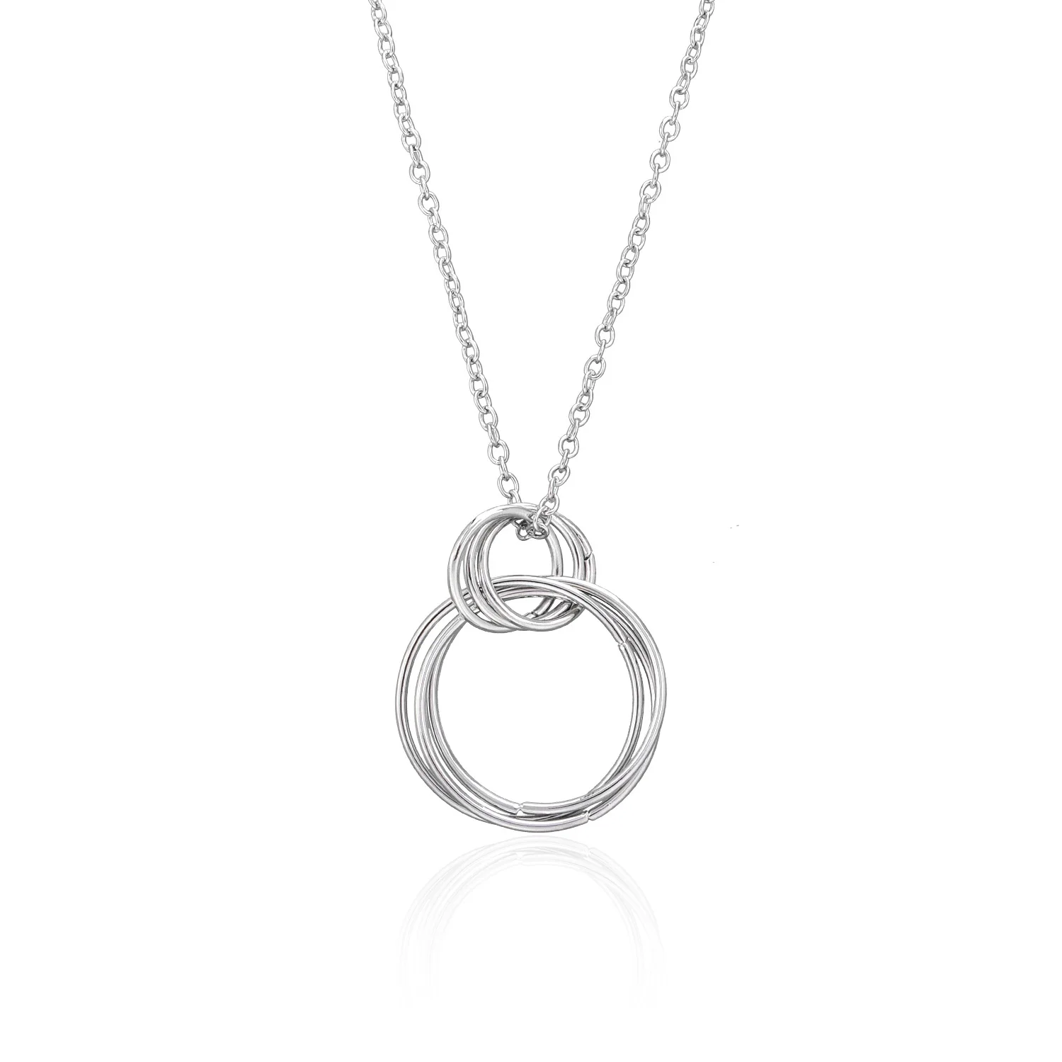 

Fashion Geometric Multi-layer Ring Sweater Necklace Women Hip-hop Long Exaggerated Pendant Necklace