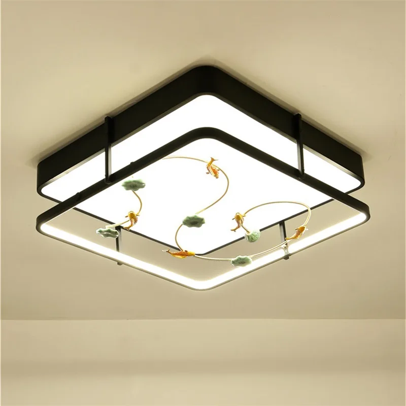 

OUFULA Fish and Flower Ceiling Light Contemporary Home Suitable For Living Room Dining Room Bedroom