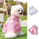 Новинка весна-лето модная юбка с блестками для домашних животных красивое платье для собак и кошек платье принцессы Свадебные платья с бантом популярная одежда для домашних животных