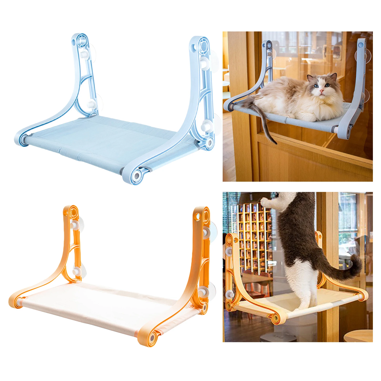 

Cat Hanging Hammock Window Mounted Space Saving with Durable Suction Cup Cat Window Perch for Pet Cat Supplies Sleeping