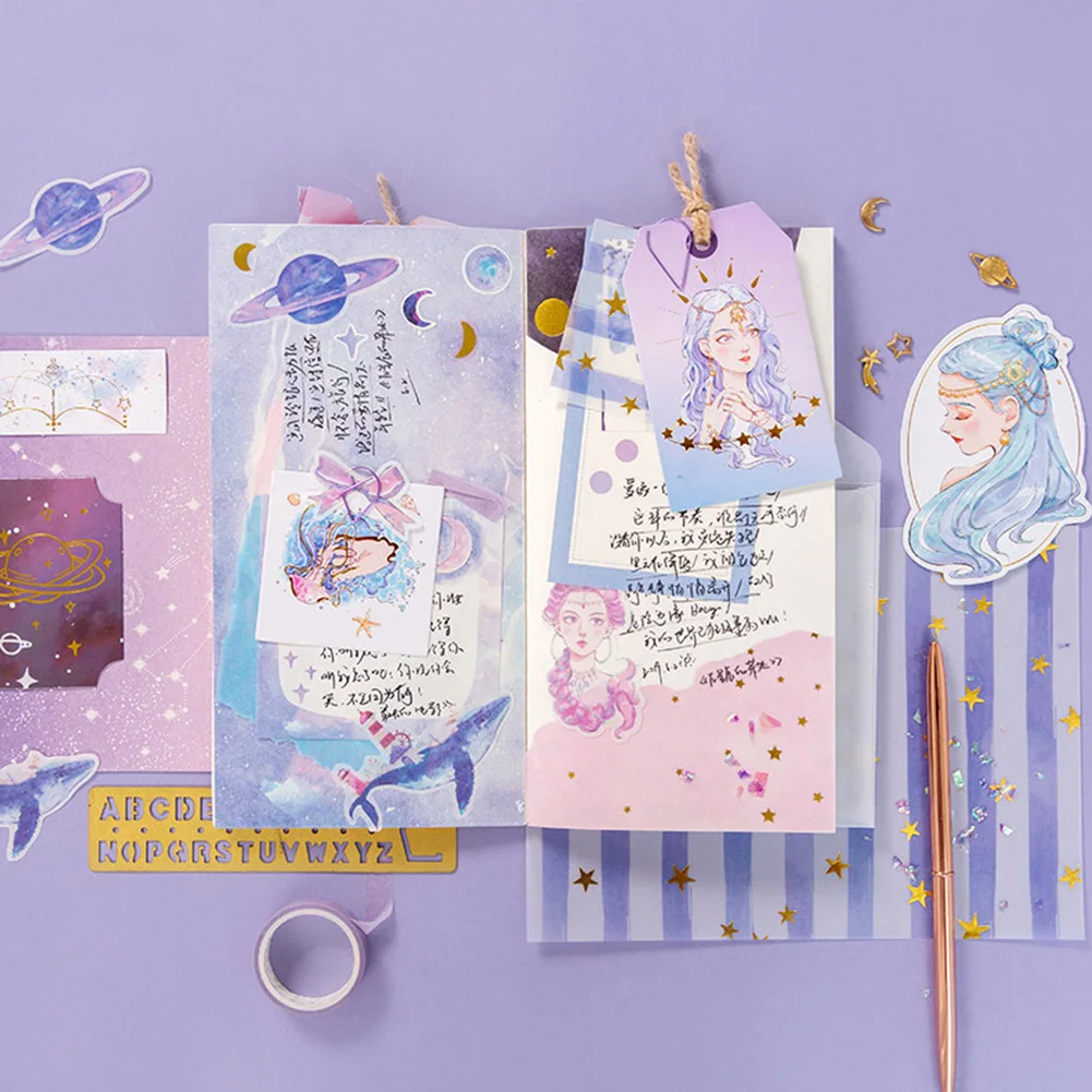 

Office Sticker Set Material Bag Decorative Label Gift For You DIY Scrapbook School Stationery Tape Memo Art Envelope Planner