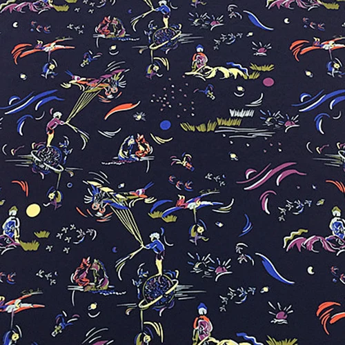 Шелковый крепдешин с абстрактным дизайном толщина 18 момме SCDC1030|Ткань| |