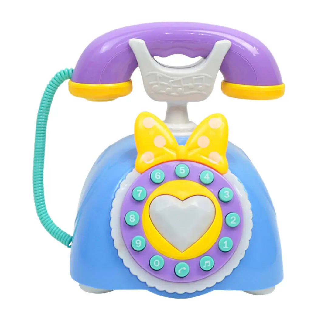 

Пластиковый электронный стационарный телефон в винтажном стиле, детская игрушка для раннего развития, подарок на день рождения