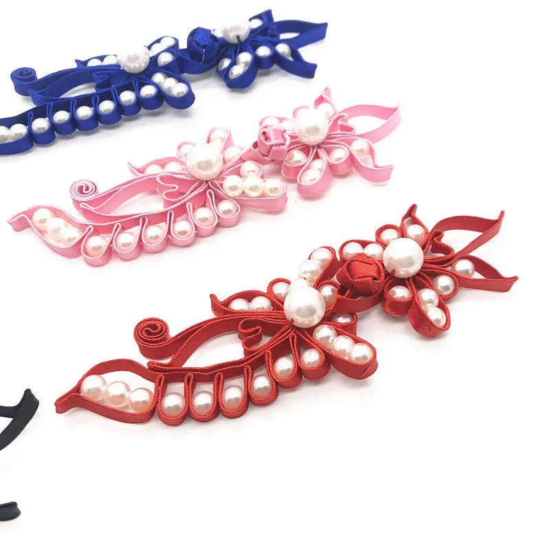 1 пара жемчужных бусин пуговица в виде китайского узла Цветочная Пряжка Cheongsam Tang