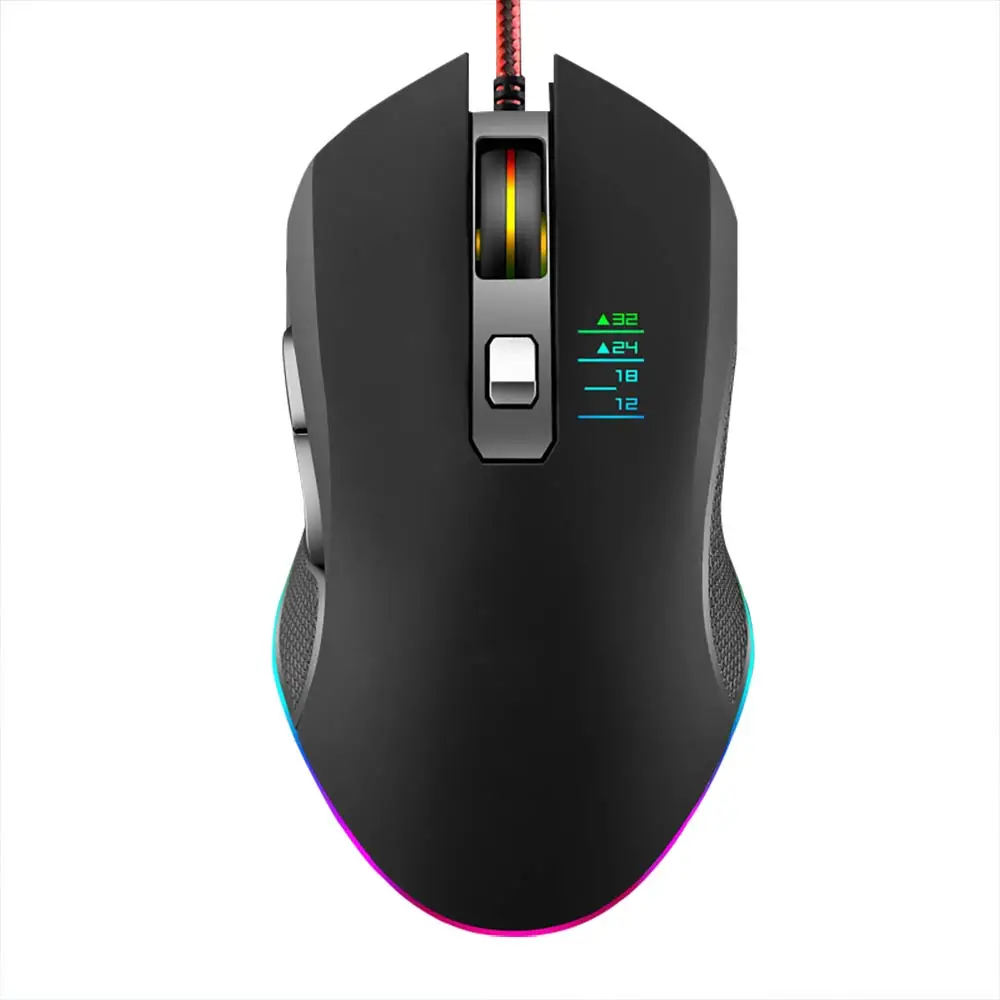 

Мышь Компьютерная, проводная, с RGB-подсветкой, 1600DPI, с плетеным проводом