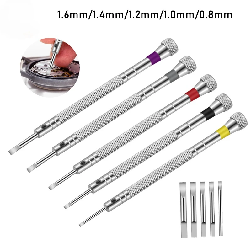 0.8-1.6mm Steel Screwdriver for Watch Repairing Portable Watch Tools Band Removal with Mini Link Pins Watchmaker Tools