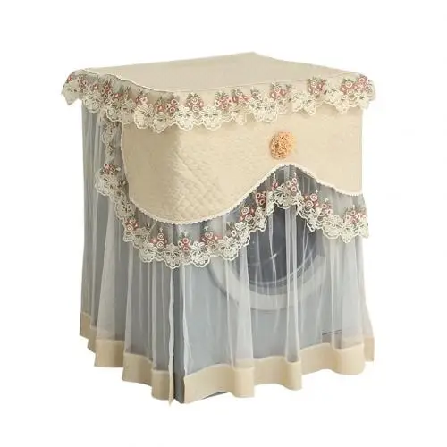 Beige 60x60x85 см Водонепроницаемая стиральная машина покрывает цветочные кружева стиральная машина пылезащитный чехол Прачечная Домашний декор - Цвет: Beige
