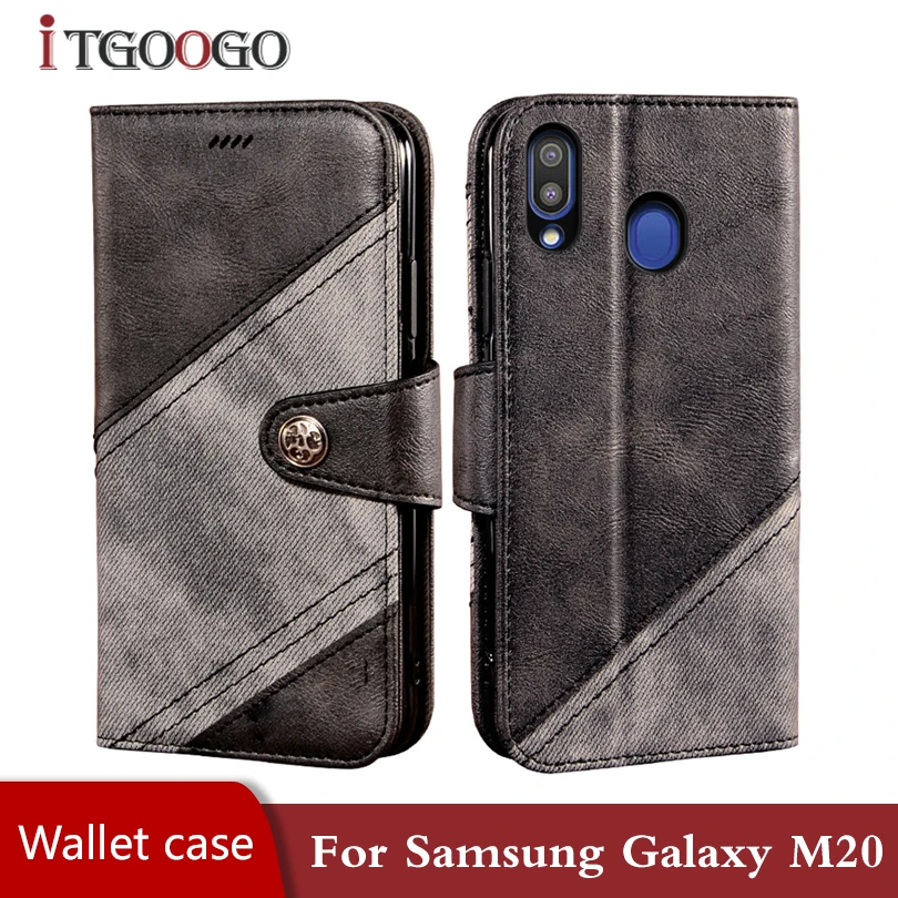 Флип-чехол для samsung Galaxy M20 чехол-книжка Кожаный противоударный чехол-бампер