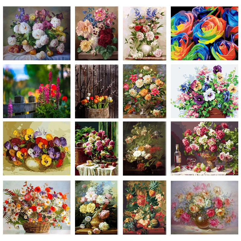 

Mosaic Picture Rhinestone Fortune Flower Country Style 5D DIY Diamond Embroidery Full Square/Round Diamond Painting Wall Decor