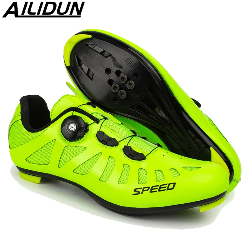 

2021 Men Mountain Subway Triathlon Cycling Shoes Women Self-Locking Spinning Professional Bicycle Shoes Male Mountain Sneakers