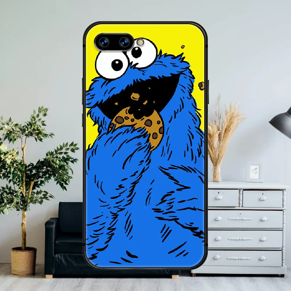 

cartoon Cookie Monster Phone Case For Huawei Honor 6A 7A 7C 8 8A 8X 9 9X 10 10i 20 Lite Pro Play black Waterproof Painting Back