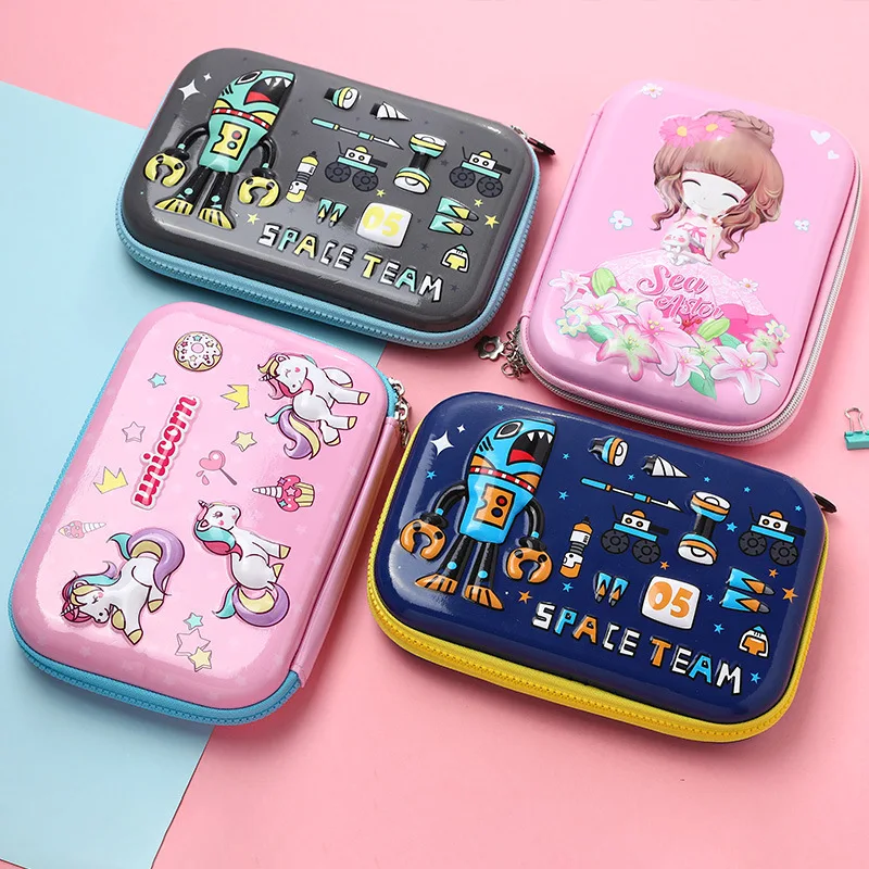 Чехол для карандашей девочек с изображением единорога коробка школы Kawaii милые