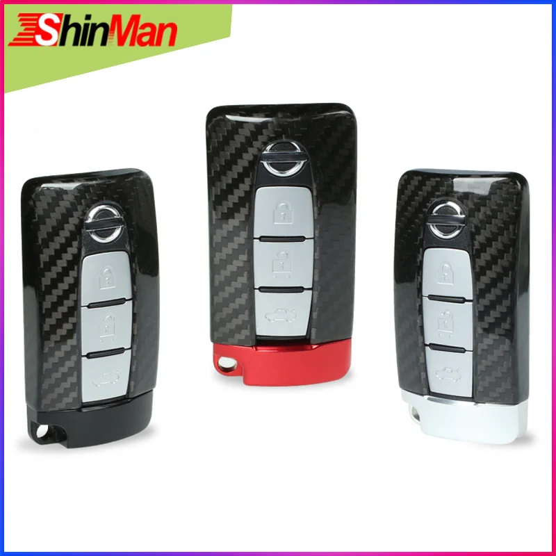 ShinMan Carbon Fiber Car key Case shell Cover bag holder For Nissan GTR Infiniti Keychain Accessories | Автомобили и мотоциклы