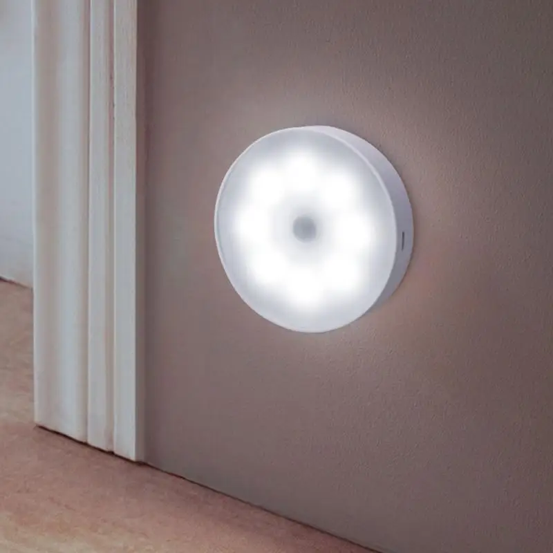 

Hot 1PC LED Intelligent Sensor Lamp Motion Sensor Warm/White Night Lights USB Rechargeable For Home Bedroom Kitchen Dropshipping