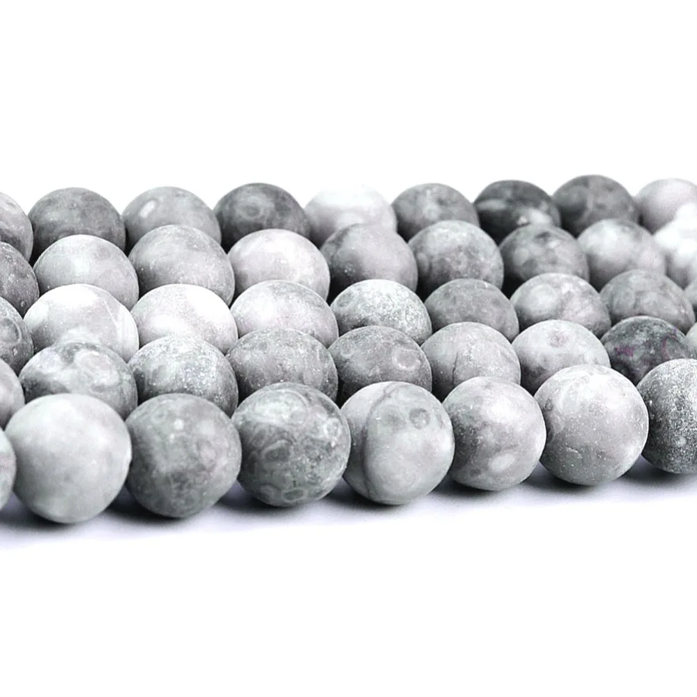 Бусины из натурального серого матового лечебного медицинского камня Maifanitum Maifan 15