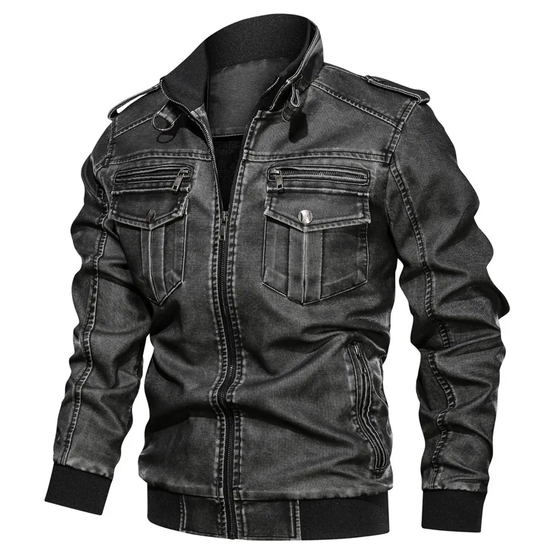 

2021 Men Winter New Motorcycle Leather Jacket Casual Outwear Fitness Jackets European size Dropshipping L-6XL