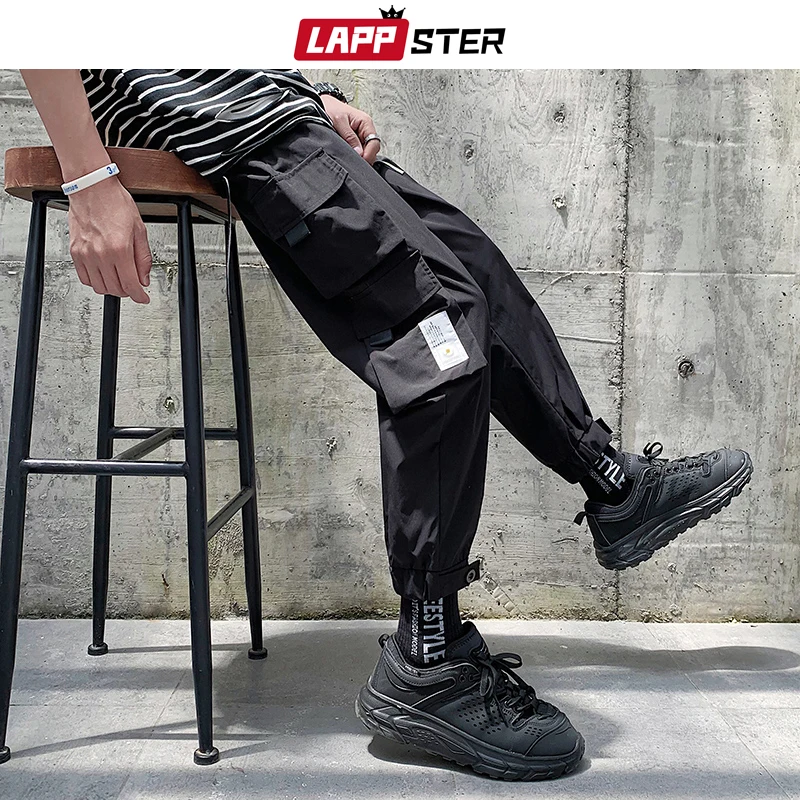 LAPPSTER Мужские Streetwear бегуны Брюки 2019 Mens Hip Hop Black Тренировочные штаны мужчины