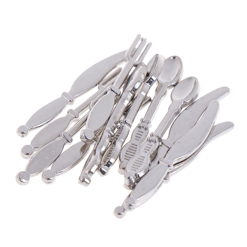 

Mini 1/12 Dollhouse Miniature Kitchen Tableware Spoon Knife Fork Set Pretend Play Kitchen Accessories Toys