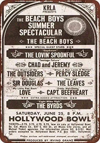 

HTFDS 1966 Beach Boys Byrds Lovin' Spoonful Vintage Metal Tin Sign 8x12 inches,Bar Pub Vintage Retro Wall Decor Poster Home Clu